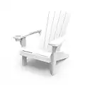 Keter Alpine Adirondack Chair, Outdoor Gartenstuhl aus Kunststoff mit Getränkehalter, weiß, wetterfest, amerikanischer Design-Klassiker, für Garten, Terrasse und Balkon, 93 x 81 x 96,5 cm