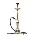 KHALIL MAMOON PHARONIE Oxidized 33” Complete Hookah Set: Single Hose Shisha Pipe. Handmade Egyptian Narguile Pipes. These are Traditional Heavy Tri Metal Hookahs.