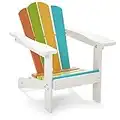 TORVA Silla Adirondack para niños al Aire Libre, sillón reclinable para jardín/Patio para Porche, terraza, Patio Trasero, Resistente a la Intemperie, arcoíris