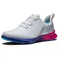 Footjoy Fuel Sport, Zapatos de Golf Hombre, White/Pink/Blue, 42 EU