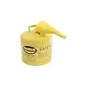 Eagle UI-50-FSY Yellow Galvanized Steel Type I Diesel Safety Can with Funnel, 5 gallon Capacity, 13.5" Height, 12.5" Diameter