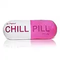 eBody The Original Chill Pill Pillow – Larger Size 18" x 6.5" - Funny and Cute Throw Pillow That is Made with Premium Cuddlesoft Fabric for a Velvety Feel (Pink)