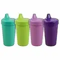 Re Play 4pk - 10 oz. No Spill Sippy Cups for Baby, Toddler, and Child Feeding in Aqua, Purple, Amethyst and Lime Green - BPA Free - Made in USA from Eco Friendly Recycled Milk Jugs - Mermaid