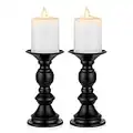 Nuptio 2 Piezas Candelabros para Velas Pilar, Candelabro Negro para Velas 5cm Decoraciones Navideñas Halloween, Ideal para Bodas Eventos Especiales Fiestas Sala Estar