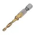 sourcing map Combination Drill and Tap Bit, 1/4" Hex Shank M4 x 0.7 Metric Titanium Coated High Speed Steel 4341 Spiral Flute Drilling Tapping Tool