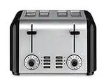 Cuisinart Compact inoxydable 4-Slice grille-pain, Inox Brossé 4 tranches 4-Slice Acier inoxydable brossé