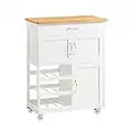 SoBuy FKW45-WN,Carrito de Cocina,estantería de Cocina, Carrito de Servir, 67x37x87cm,ES (Blanco)