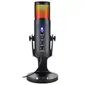 The G-Lab K-Mic Natrium Microphone Gaming RGB - Haute Qualité Audio, Support Anti-Vibrations - Micro de Bureau USB Idéal Gaming, Streaming, Podcast, Twitch, Youtube pour PC/PS4/PS5 - Nouveau 2022