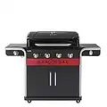 Char-Broil Gas2Coal 440 (2.0) Hybrid Grill - 4 - Brenner Gas & Kohlegrill mit Seitenbrenner, Schwarz