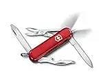 Victorinox Midnite Manager Swiss Army Pocket Knife, Small, Multi Tool, 10 Functions, LED, Scissors, Red