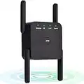 Tanouve Repetidor WiFi, 1200Mbps Amplificador WiFi 2.4G/5G WiFi Extender Amplificador Señal WiFi Extensor de WiFi con 4 Antena WiFi Largo Alcance Modo Repetidor/Ap/Enrutador para Casa Oficina Hotel