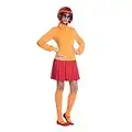 Amscan - Erwachsenenkostüm Velma aus Scooby Doo, Kleid mit Faltenrock, Brille, Perücke, Socken, Serie, Motto-Party, Karneval