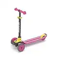 Chillafish Scotti - Patinete de 3 Ruedas con Plataforma Antideslizante Twintip y Freno Integrado, Altura Ajustable para Todos los niños a Partir de 3 años, Color Rosa