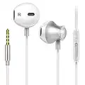 GAMURRY Auriculares In Ear con Microfono,Auriculares con Bajos potentes,Soporte Control de Volumen de Llamadas(Clavija de 3,5 mm)para Samsung,Xiaomi,Huawei,LG,Google Pixel etc-Blanco