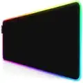 TITANWOLF - RGB Tappetino per Mouse da Gioco XXL - Mouse Pad Gaming - 800x300mm - 11 LED Colori e Effetti di Luce - Precisione e velocità - Lato Inferiore gommato - Lavabile - per Computer PC e Laptop