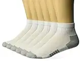 Amazon Essentials Calcetines Tobilleros Deportivos, Acolchados, de Algodón y de Alto Rendimiento Hombre, 6 Pares, Blanco, 38.5-46