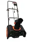 Kapoo Snow Thrower, 18 Inch Electric Snow Blower, 13 Amp, Overload Protection, Steel Auger and 180° Rotatable Chute, Black & Orange bb02