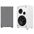 Wiibo String 15 White - Altavoces HiFi de Estantería - Potencia de 100W - Nivel de Presión Sonora >80dB - Tweeter de 2 Pulgadas y Woofer de 5 Pulgadas - Pareja de Altavoces con Sonido Envolvente