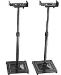 PERLESMITH Universal Speaker Stands Height Adjustable Extend 31.22‘’-46.2" Compatible with Satellite Speakers & Bookshelf Speakers up to 11lbs-1 Pair PSSS2 Black