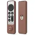 elago LINE Friends Coque Slim Compatible avec Apple TV 4K Siri Remote 3 Génération (2022) et 2 Génération (2021) -Silicone Résistant Rayures, Absorption Chocs, Accès Complet À Toutes Fonctions (Brown)