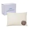 LOFE Organic Buckwheat Pillow for Sleeping - Standard Size 20''x26'', Adjustable Loft, Breathable for Cool Sleep, Cervical Support for Back and Side Sleepers(Common Buckwheat Hulls)
