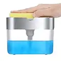 Dish Soap Dispenser for Kitchen, Innovative Soap Dispenser and Sponge Holder 2 in1, Countertop Soap Pump Dispenser Caddy