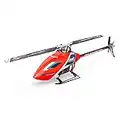 OMPHOBBY M1 EVO RC Helicóptero Dual Brushless Motors Direct-Drive Mini RC Helicópteros para Adultos,Avión de Control Remoto de Vuelo 3D con 6 Canales Heli BNF Rojo Protocol