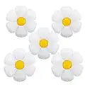 5 Pieces White Daisy Foil Balloons, Daisy Balloons White Flower Balloon Birthday Balloons Party Decorations for Wedding Baby Shower Fairy Daisy Themed Photo Booth Birthday Party Decorations