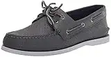 Sperry Men's A/O 2-Eye Perforated Boat Shoe, Grey, 9.5 M US