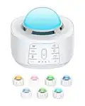 White Noise Machine,Kuulaa Macchina del Rumore Bianco Portatile con 18 suoni naturali e luce 7 notturna per il bambino che dorme per Dormire per Neonati, Adulti