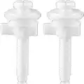 Toilet Seat Screws Replacement Plastic Toilet Seat Hinge Bolt Screws with Plastic Nuts and Washers Parts Kit for Fixing the Top Toilet Seat, White (2 Pieces)