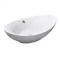 Durovin Bathrooms Oval Countertop Basin Ceramic Bathroom Basin - Vessel Sink - Deep Fill with Overflow Slot (590 x 380 x 190mm)