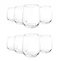 Acrylic Clear Unbreakable Stemless Wine Glasses 18-Ounce, Set of 8