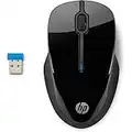 HP 250 - Ratón inalámbrico (1000, 1200 y 1600 DPI Ajustable, Tecnología LED Azul, 3 Botones, Rueda de Desplazamiento, Batería de 12 Meses de Duración, Windows 7, 8, 10; Mac OS; Chrome OS), Color Negro