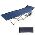 joyionic Lit De Camping Pliable, Lit De Camp Lit D'invité, Charge Jusqu'à 300 kg, avec Sac De Transport, Poids 6 kg, 190 x 70 x 38 cm, Bleu