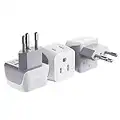 Ceptics Switzerland Travel Adapter Plug with Dual USA Input - Power - Type J (3 Pack) - Ultra Compact - Safe Grounded Perfect for Cell Phones, Laptops, Camera Chargers and More (CT-11A)