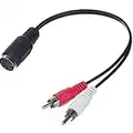 CABLEPELADO Cable Audio Estereo DIN hembra RCA macho | Cable DIN de 5 pines hembra a RCA | Cable midi a RCA | Estereo | Apto para sistemas Bang & Olufsen, Naim, Quad