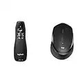 Logitech M330 Silent Plus Souris Sans Fil, Récepteur USB + Logitech R400 Télécommande de Présentation sans Fil, Pointeur Laser Rouge, Portée 15 Mètres, PC, Mac, Ordinateur Portable, Chromebook - Noir