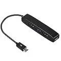 AuviPal 3-Port Micro USB OTG Hub Adapter (3 USB Ports + Power Port) für Fire Stick 4K, Playstation Classic, Raspberry Pi Zero, Sega Genesis Mini, S/NES Classic Mini und mehr - Schwarz