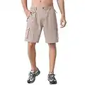 Tanmolo Shorts Cargo pour Hommes Légers Shorts de Randonnée Séchage Rapide Cuissard de Cyclisme (Kaki,M)