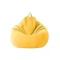 Chickwing, Puff Pera sin Relleno para Adultos y Niños, Chickwin Exterior y Interior Bean Bag Bolsa de Frijol para Silla Tumbona Perezosa Funda para Sillón Cubierta de Sillón (Amarillo,80x90cm)