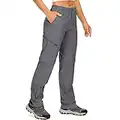 Jessie Kidden Women's Hiking Trousers Convertible Quick Dry Lightweight Outdoor UPF 40 Fishing Safari Waterproof Travel Camping Capri Pants #2192-Gray-34(US 14)