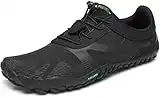 SAGUARO Hombre Mujer Zapatos Minimalistas Comodas Respirable Zapatillas de Trail Running Ligeras Calzado Barefoot Antideslizante para Gimnasio Fitness Senderismo Montaña, Negro 38 EU