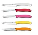 Victorinox 5-tlg Gemüsemesser Set Swiss Classic Multicolor – 10 cm ohne Wellenschliff – Tomatenmesser