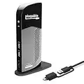 Plugable Laptop Docking Station Dual Monitor for USB-C or USB 3.0, Compatible with Windows and Mac, (Dual HDMI, 6x USB Ports, Gigabit Ethernet, Audio)