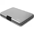 TopMost RFID-Blocking Aluminum Silver Wallet Credit Cards Holder for Men & Women - Slots for 12 Cards and Bills