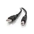 C2G 28103 USB Cable - USB 2.0 A Male to B Male Cable for Printers, Scanners, Brother, Canon, Dell, Epson, HP and More, Black (9.8 Feet, 3 Meters)