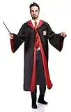 Gryffindor Cloak Cape Tunic Deluxe official Harry Potter (One size adult) with embroidered emblem and tie