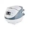 Yum Asia Panda Mini Rice Cooker With Ninja Ceramic Bowl and Advanced Fuzzy Logic (3.5 cup, 0.63 litre) 4 Rice Cooking Functions, 4 Multicooker functions, LED display, 220-240V (White and Grey (EU))