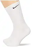 Nike SX7664 Lot de 6 paires de chaussettes de tennis pour homme et femme blanc/gris/noir Taille 34 36 38 40 42 44 46 48 50 Couleur : blanc Taille : 42-46